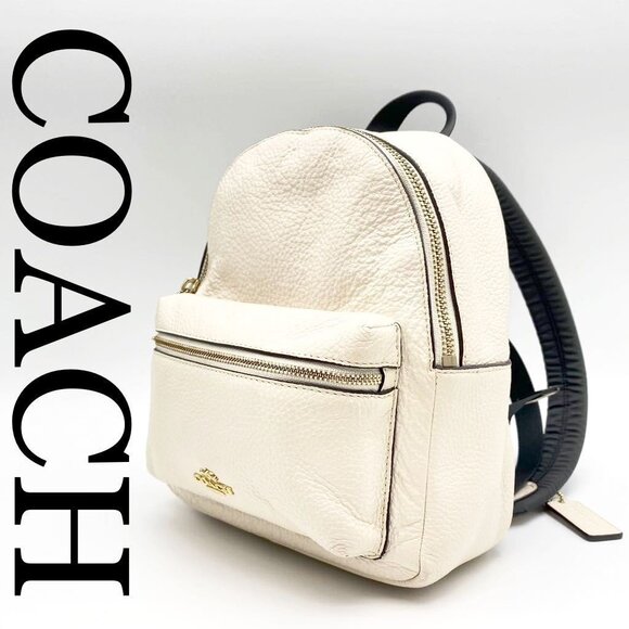 Euc Coach Mini Charlie White Leather Backpack main image 11